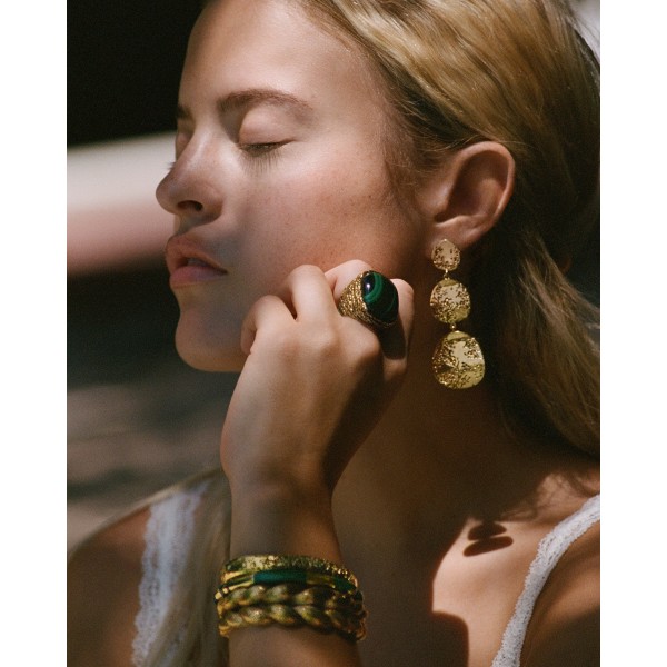 Aurelie Bidermann žiedas su malachitu